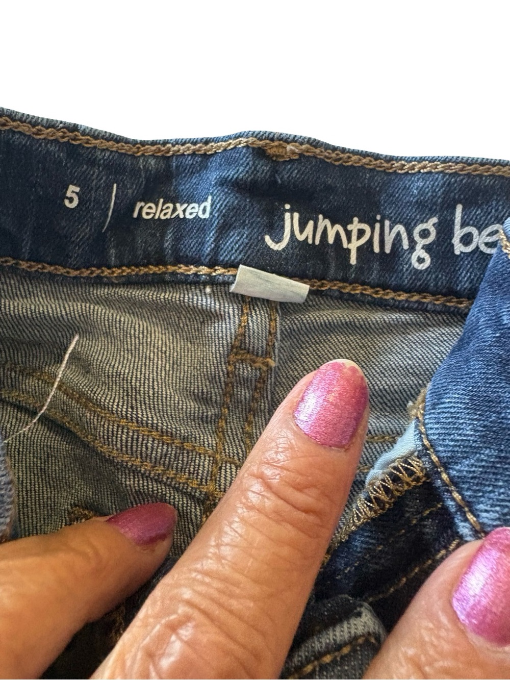 Jumping Beans Denim Relaxed Jeans with Pink Accent